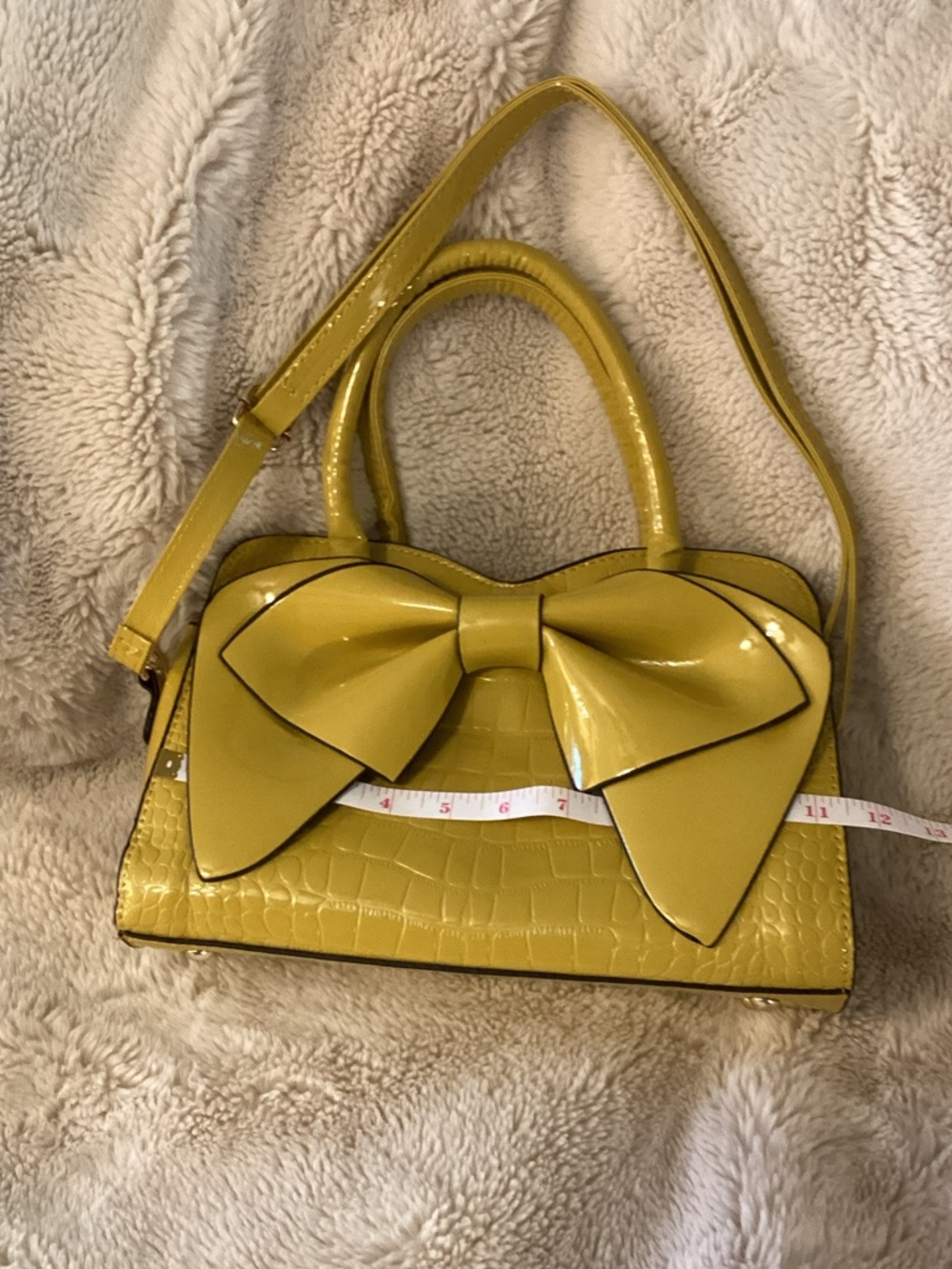 Spartina 449 Glossy Yellow Mini Bow Satchel